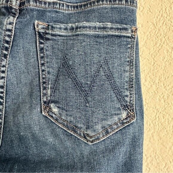 MOTHER The Insider Crop Step ChewJeans 27 Dancing On Coals Blue - Picture 13 of 16